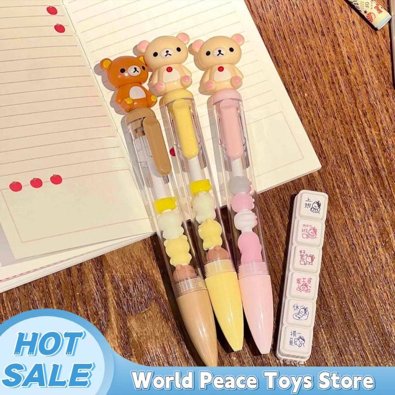 Stationery Supplier - リラックマの姉妹キャラクターが描かれた、かわいいデザインの0.5mmの黒インクゲルペン。押し出し式で、学生用品や文具として最適。卸売・ギフトにも。