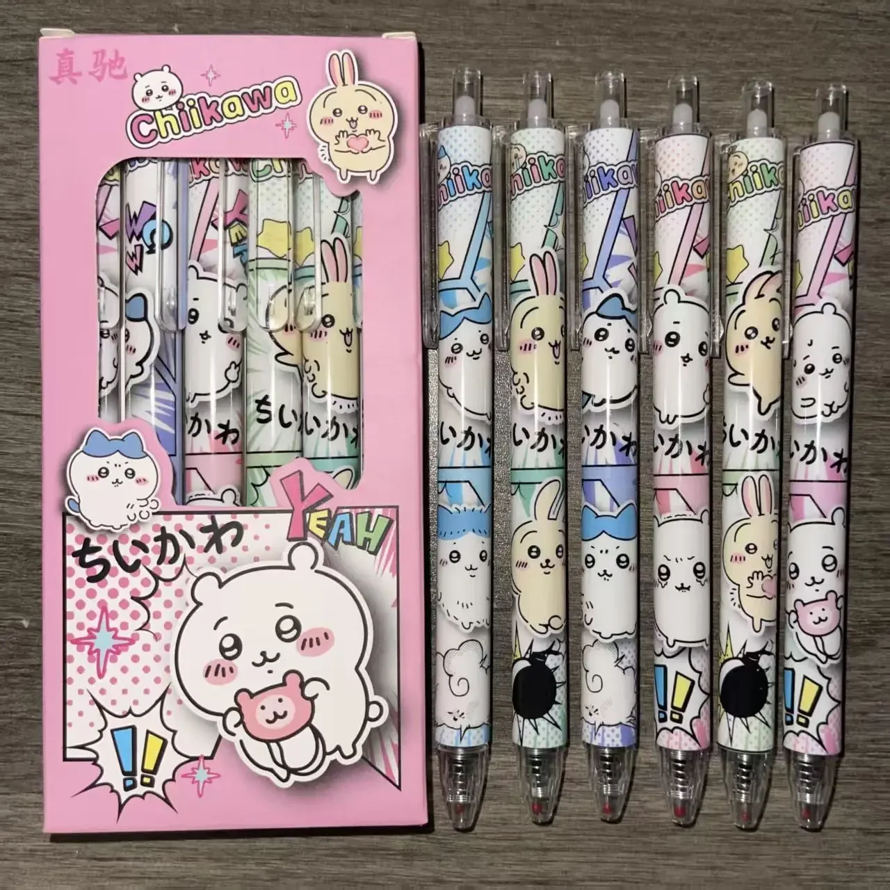 Stationery Supplier - 2026年新作「ちいかわ」ボックス入りフィルムカバー付き速乾ジェルペン、漫画風のデザイン、引き込み式ボールペン、学生向け試験用筆記具。