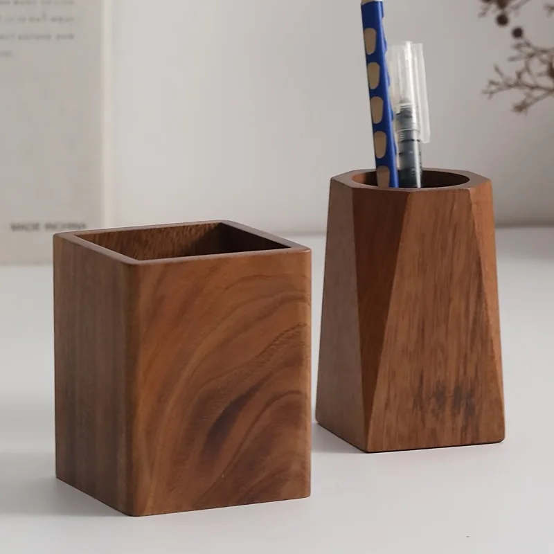 木製のペン立て。カラフルな円筒形で、レトロな雰囲気のデスクト - Stationery Office Supply Store のレビューと価格