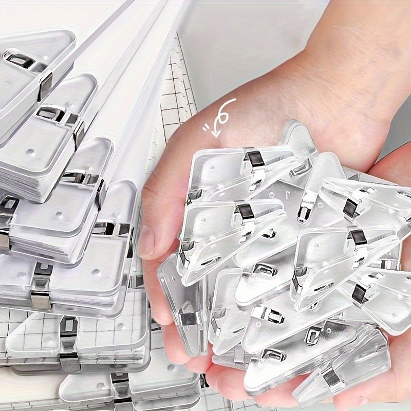 22個のクリアトライアングルクリップセット |   直角プラ - Binder Clip Assorted のレビューと価格