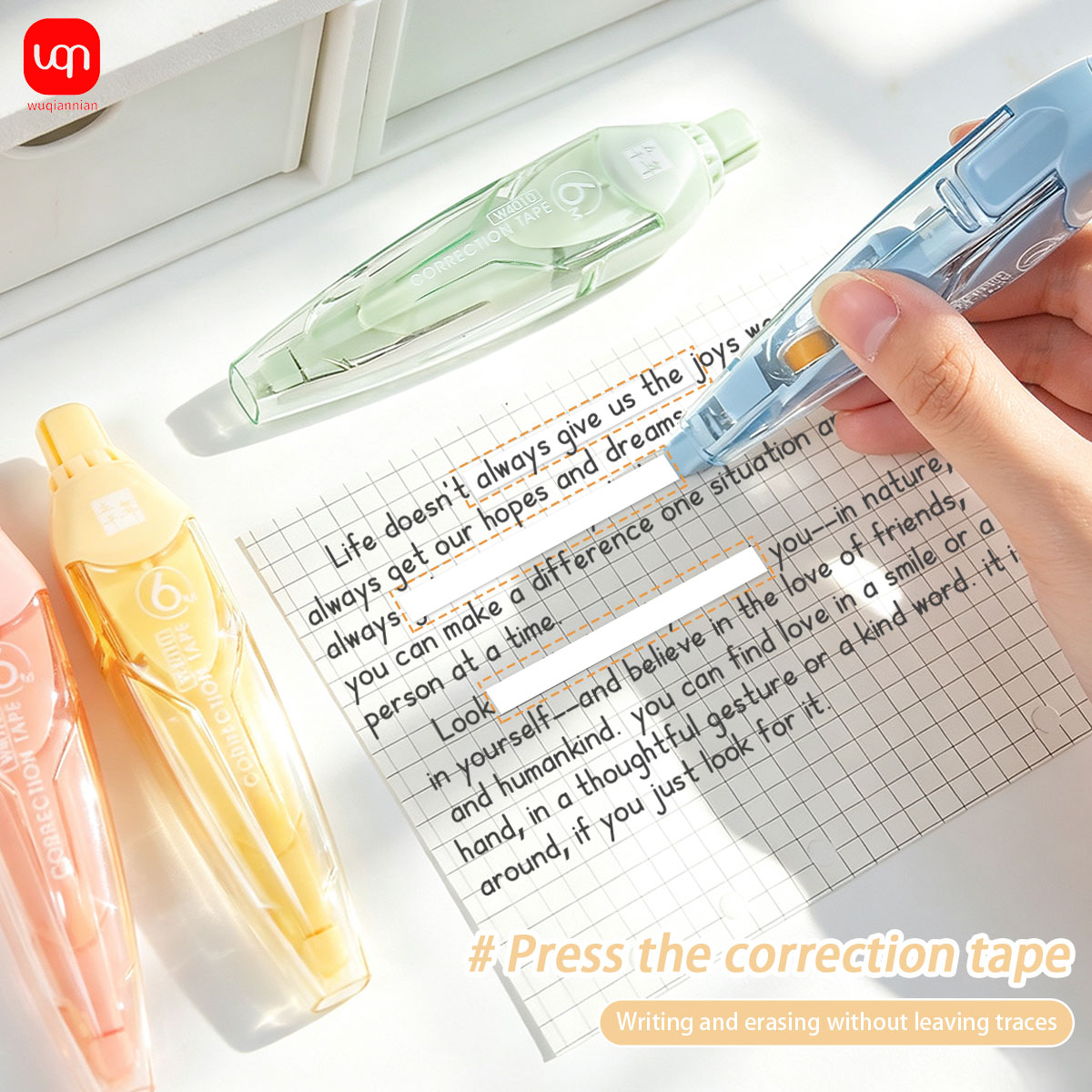 6mの修正テープ、押しボタン式ペン型、パステルカラー、引き込 - Correction Tape Roller のレビューと価格